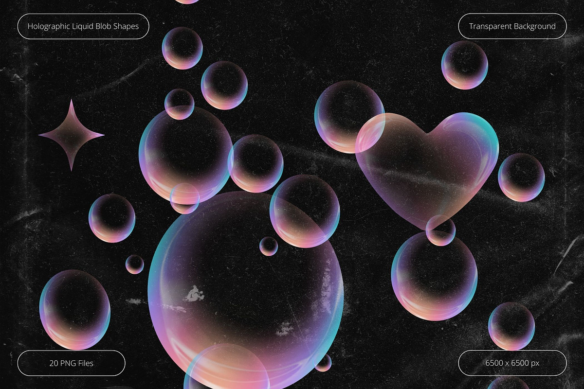 3D Holographic Liquid Blob Shapes, an Object Graphic by Design Studio (Photo 2 of 3)