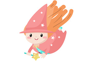 Vector little enchantress flying in, a Person Illustration by SiberianArt