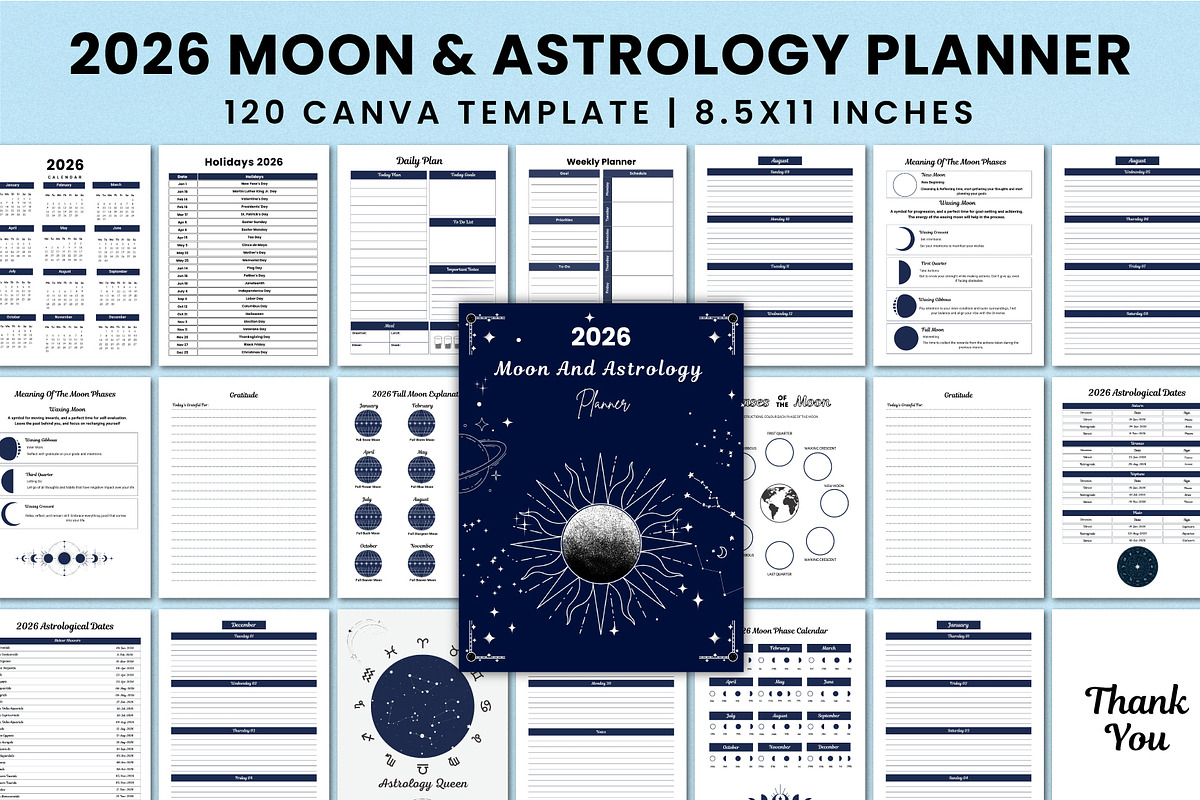 2026 Moon & Astrology Planner KDP