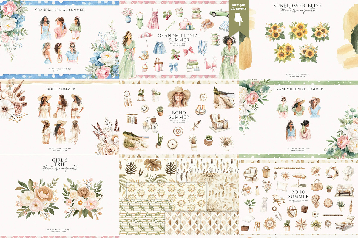 Summer & Travel Bundle, a Seasonal Illustration by PeDe Designs (Photo 9 of 15)