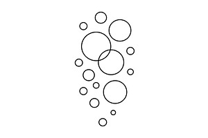 Minimal black line bubbles. Abstract, an Illustration by GraphiShop