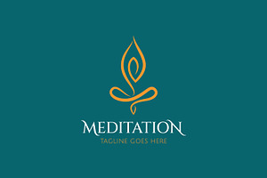 Simply Yoga Pilates Meditation Logo, a Branding & Logo Template by Signatoro