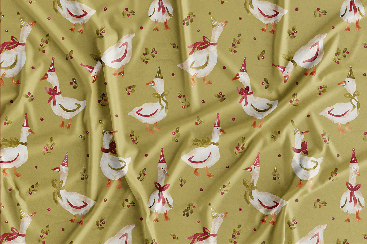 Christmas Goose Pattern, a Pattern Graphic by SirenaArt (Photo 15 of 16)