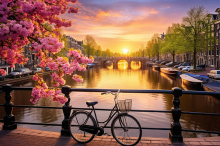 Bicycle in Amsterdam, Netherlands. B, a Photo by Iftikhar Alam