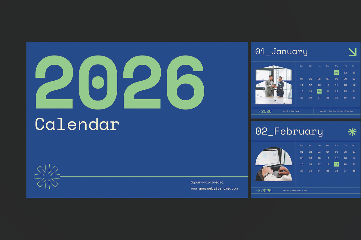 Modern Blue Calendar preview 2