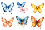 Watercolor Cute Butterfly Clipart, an Illustration by SinaCreation (Thumbnail 4 of 5)