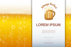 Realistic fresh lager beer image