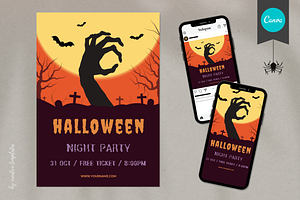 Halloween Poster Party Template