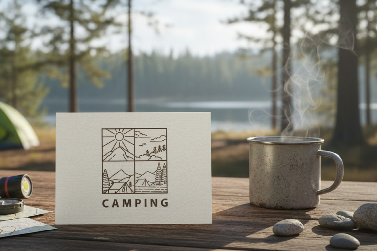 Monoline Illustration Camping, a Branding & Logo Template by Saba Vector (Photo 3 of 3)