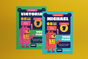 Flat Design Kids Birthday Invitation, an Invitation Template by graphicook (Thumbnail 1 of 3)