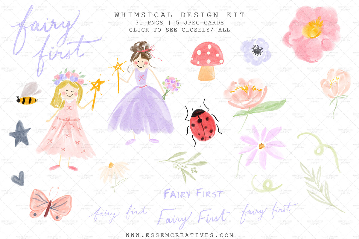 Fairy Garden Birthday Clipart, a Background Graphic by Essem Creatives (Photo 4 of 7)
