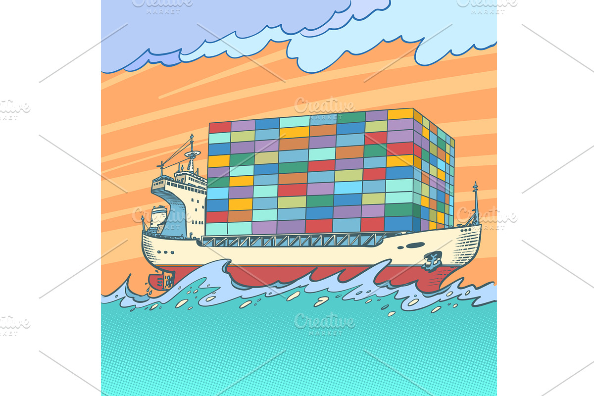 International maritime trade. A, a Transportation Illustration by rogistok