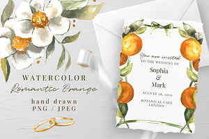 Romantic Orange Watercolor Set