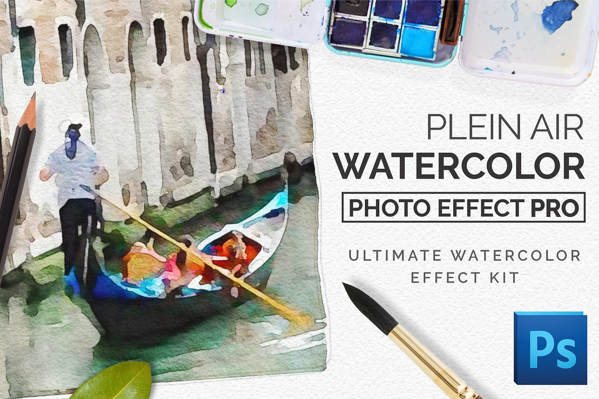 PleinAir Watercolor Photo Effect Kit, a Plug-in Add-On by Drifter Studio PrintShop (Photo 1 of 10)