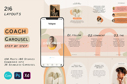Coach Carousel Templates CANVA-PS, a Social Media Template by Sparrow & Snow