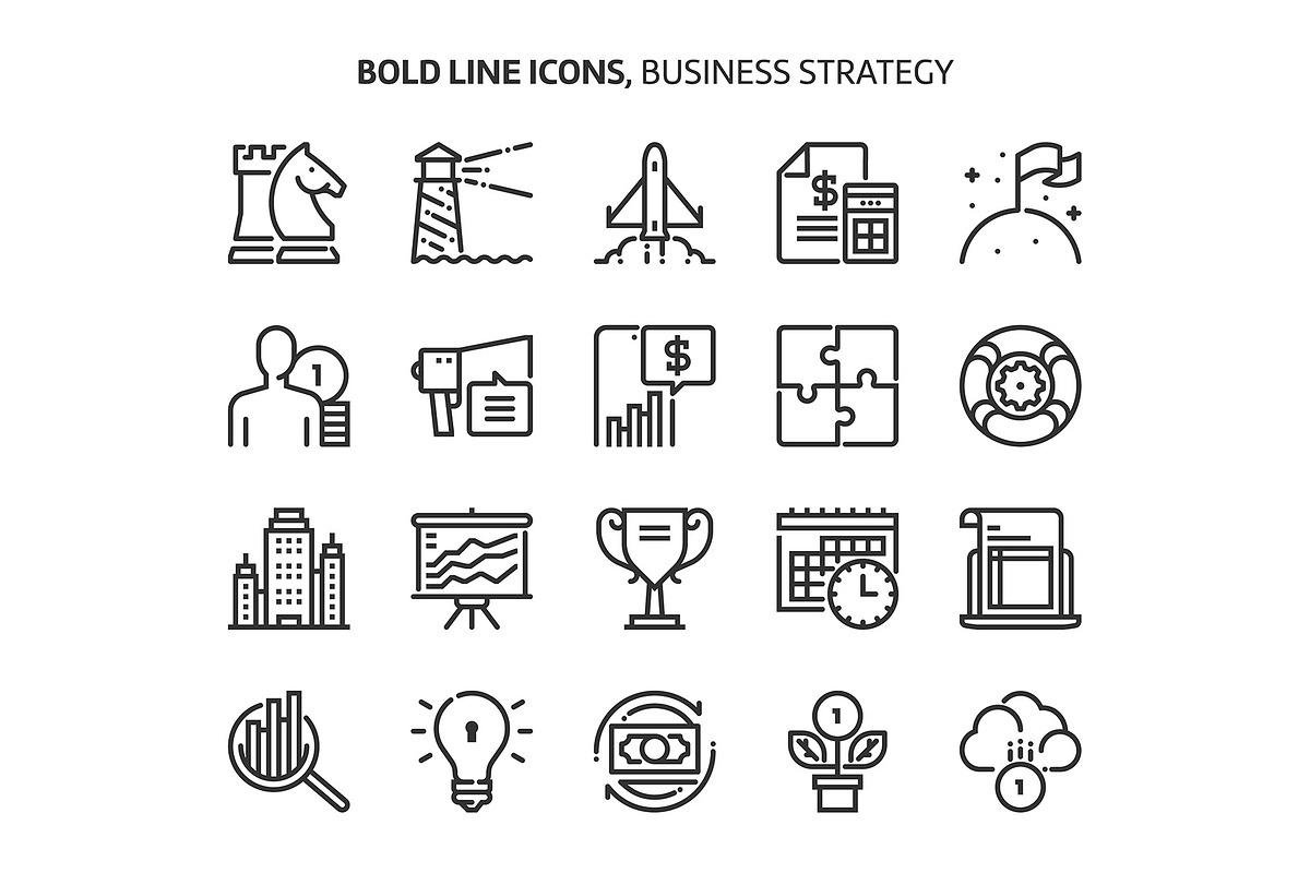 Bold Line Icons, an Outline Icon by Howcolour (Photo 86 of 151)