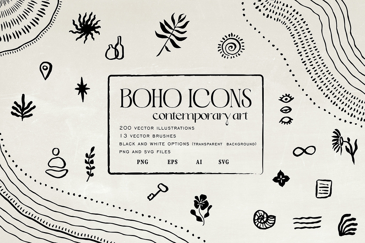 BOHO icons bundle, a Solid Icon by Garden in frame (Photo 1 of 5)