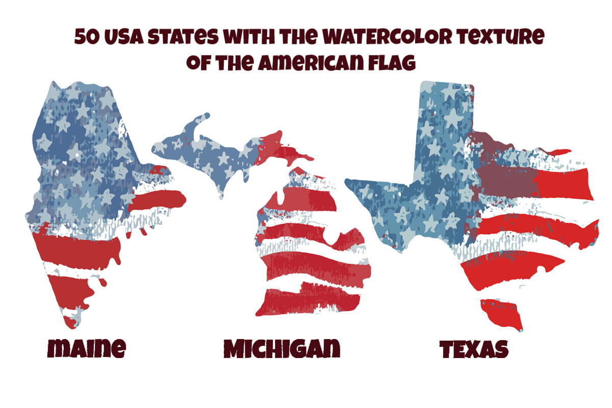 Watercolor United States of America., a Texture Illustration by TatianaBannikova (Photo 3 of 5)