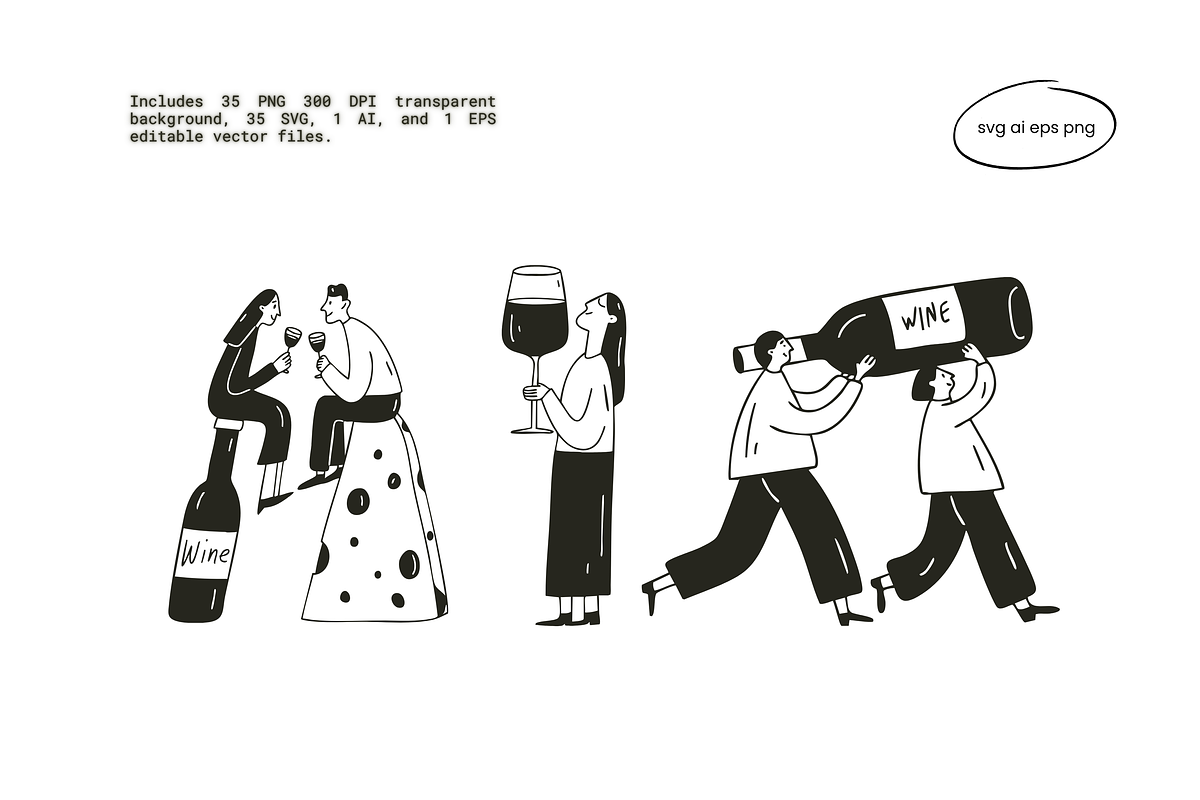 Lové Wine: Fun Drink People, a Food Illustration by Veyla (Photo 6 of 17)