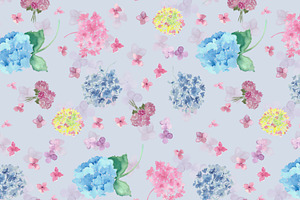 Watercolor Seamless Pattern - Nature