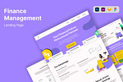 Finance Management Landing Page, a Landing Page Template by Glyphminds Studios (Thumbnail 1 of 3)