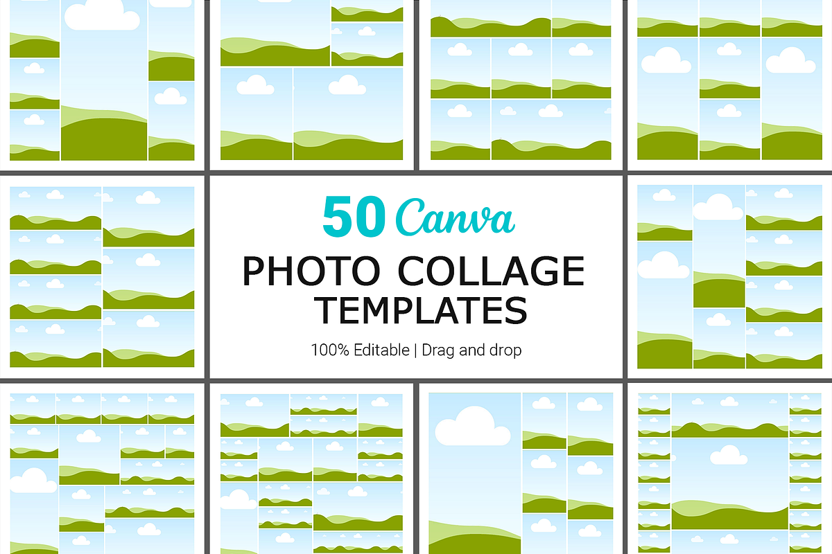 50 Canva Photo Collage Frame Templat, a Print Template by Waliullah Solutions (Photo 1 of 6)