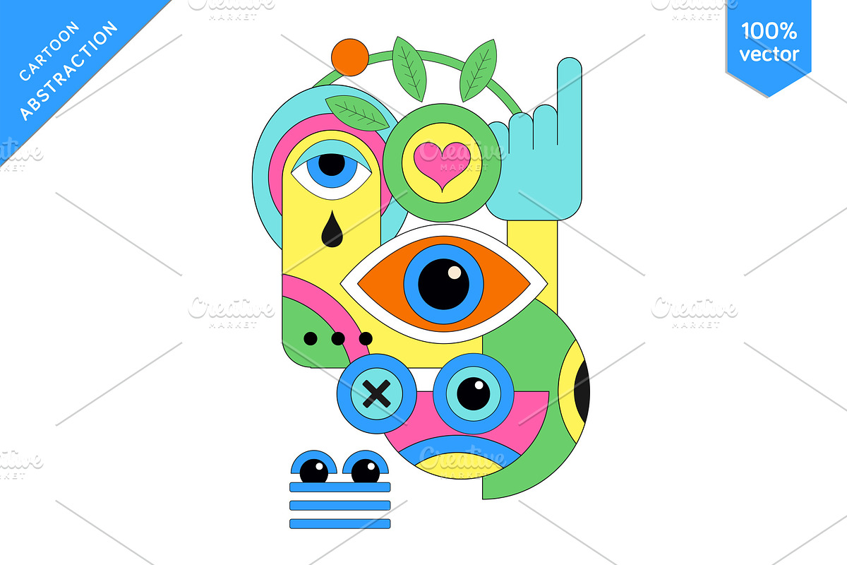 Geometric Cartoon Abstraction, a Decorative Illustration by KENO Mascots (Photo 2 of 3)
