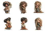 Cute Cartoon Girl Clipart T-Shirt, a Seasonal Illustration by CreationArt (Thumbnail 3 of 5)