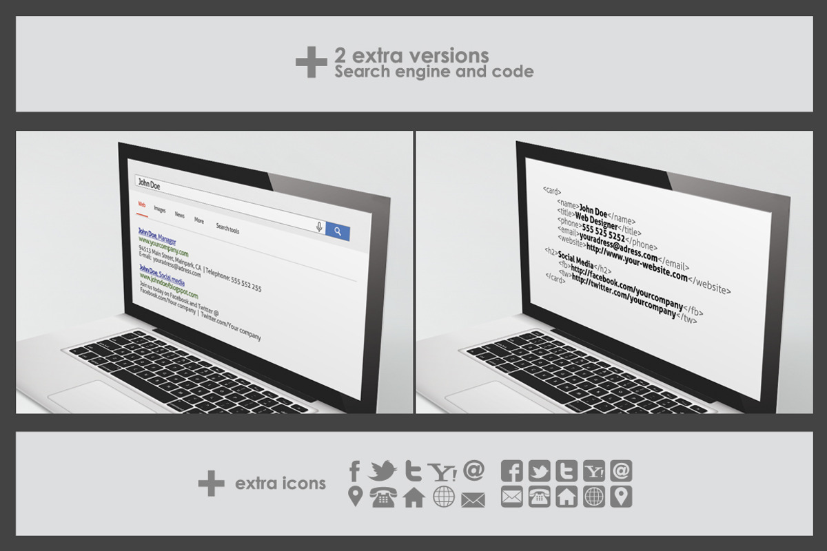 Laptop Folded Business Card Template, a Business Card Template by Graphicdome (Photo 4 of 4)