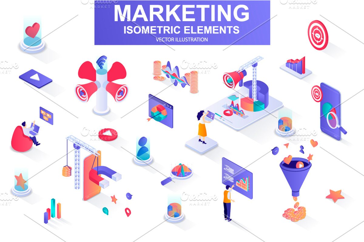 Mega Bundle Isometric Elements, an Illustration by alexdndz (Photo 18 of 27)