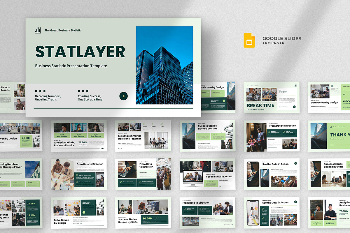 Business Statistic Google Slides, a Presentation Template by fluffstudio (Photo 1 of 4)