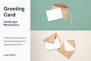 Greeting Card Landscape Mockup Duo, a Product Mockup by Studio MVDM (Thumbnail 1 of 8)