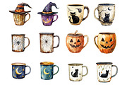 Vintage Halloween Mug Clipart, an Illustration by Design Market (Thumbnail 3 of 3)