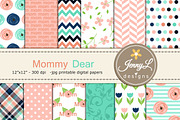 Mother's Day Digital Papers, a Pattern Graphic by JennyL Designs (Thumbnail 1 of 4)