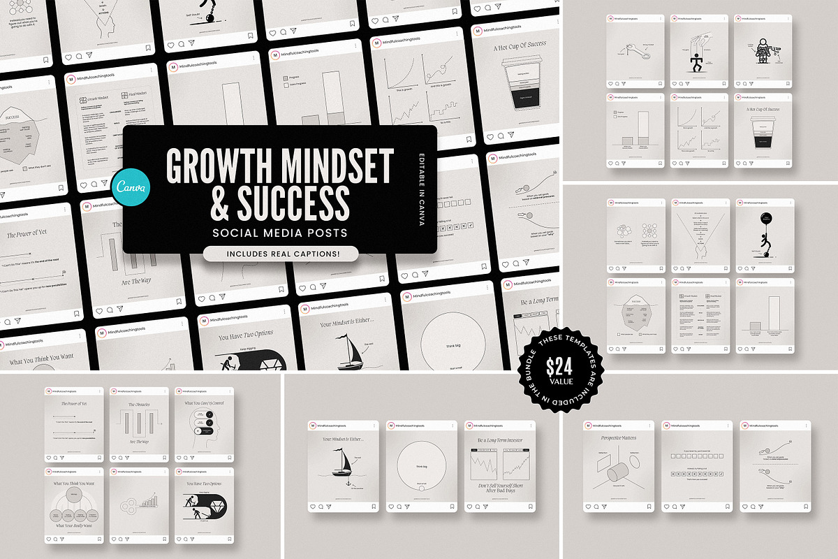 Coaching Growth Mindset Insta Posts, a Social Media Template by AndrewPixel (Photo 6 of 22)