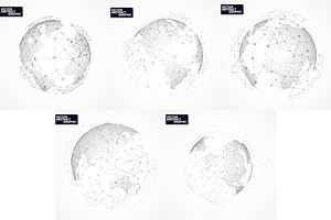 Set of technology image of globe., a Technology Illustration by majcot