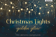 Christmas Lights Golden Glow, a Layer Style Add-On by MixPixBox (Thumbnail 1 of 12)