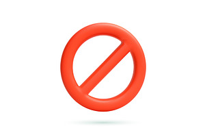 3D Forbidden sign with red crossed, an Object Illustration by ModVector