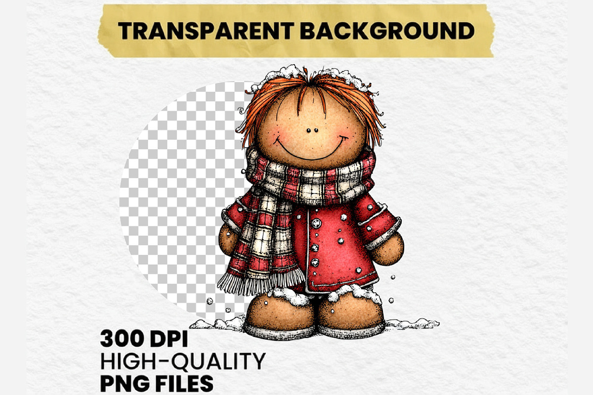 Whimsical Gingerbread Man Clipart, an Illustration by Dream Creation (Photo 7 of 7)