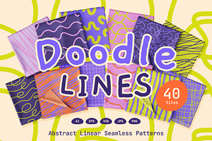 40 Hand-Drawn Linear Patterns