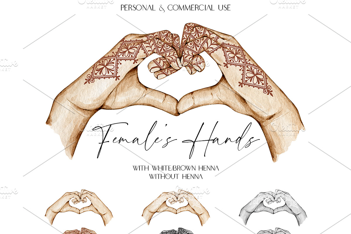 Female Hands with Henna Islamic Art, a Person Illustration by EkaterinaViArt (Photo 2 of 14)