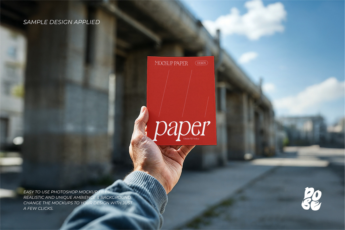 Hand and Paper Mockup Set, a Books & Magazine Mockup by DOBE Studio (Photo 3 of 10)