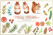 Merry Christmas Watercolor Set, an Illustration by TanataDesign (Thumbnail 4 of 10)