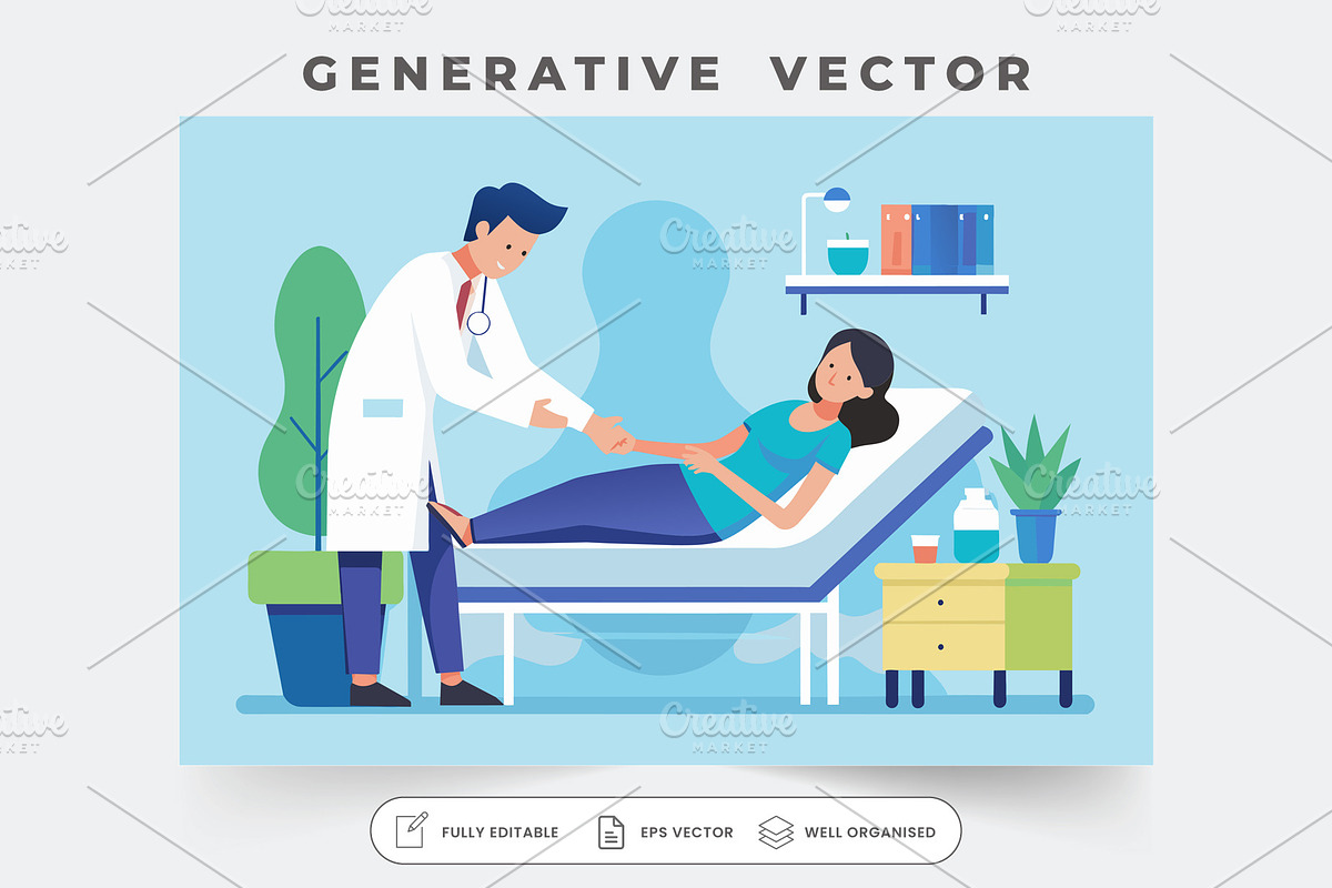 A doctor carefully examines a womans, a Graphic by Iftikhar Alam
