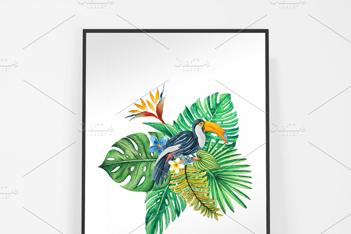 TROPICAL Watercolor clip art pack, an Illustration by andypray (Photo 8 of 9)