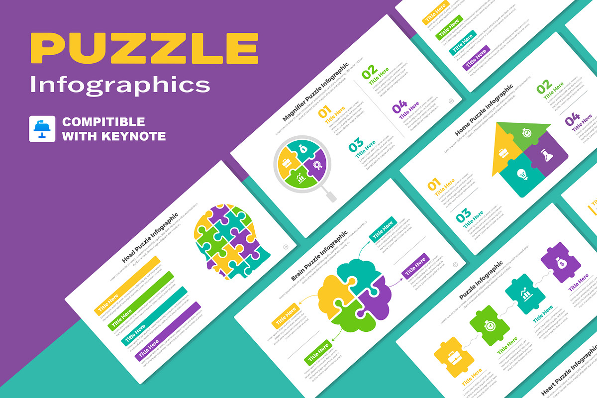 Puzzle Infographic Keynote, a Templates & Theme by Mighty-Slide (Photo 1 of 8)