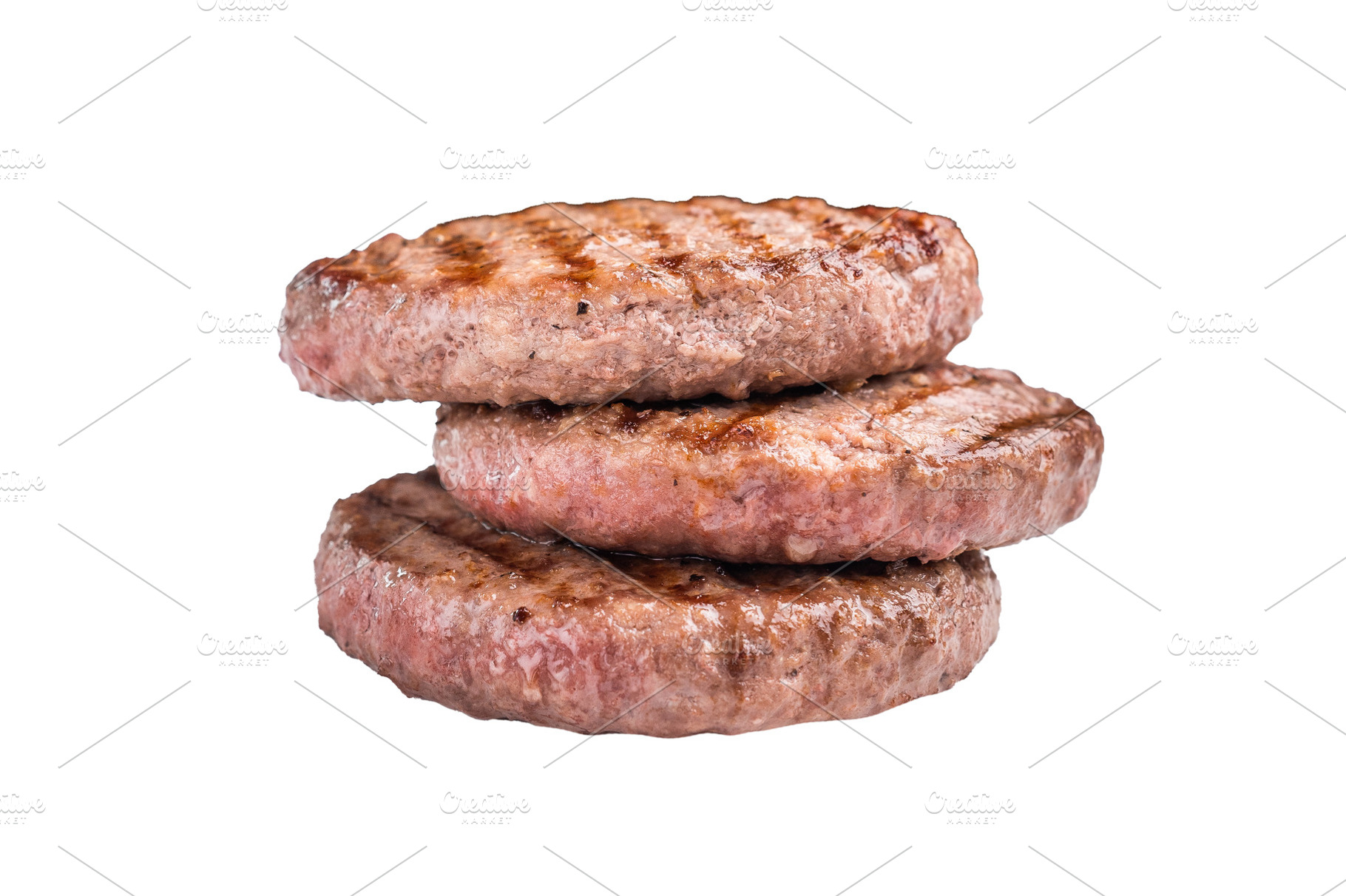 Juicy grilled meat patty cutlet with perfect grill marks, ideal, a Food & Drink Photo by composter-box@mail.ru