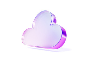 3d Glass Holographic Purple Cloud