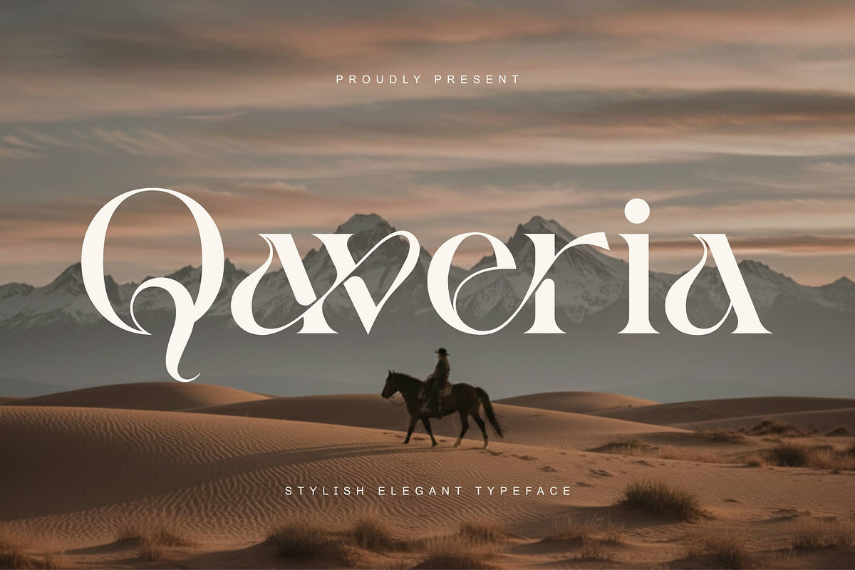 Qaveria - Stylish Elegant Typeface, a Serif Font by Sealoung (Photo 1 of 9)