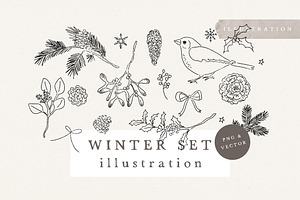 XMAS SKETCH BUNDLE / VECTOR PNG